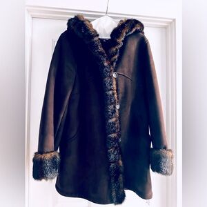 Coat fully lined, Jones New York, Brown, Size Med